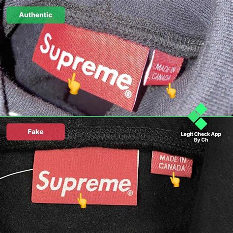 real supreme bag tag vs fake|authentic supreme vs fake logo.